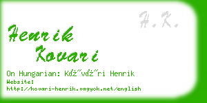 henrik kovari business card